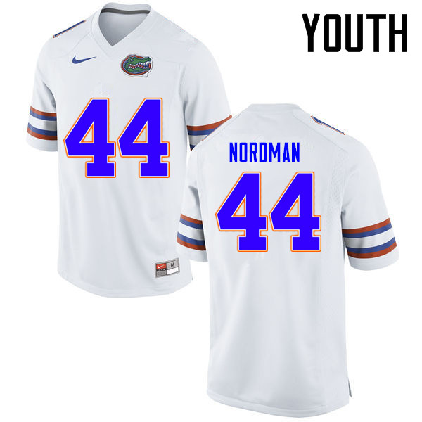 Youth Florida Gators #44 Tucker Nordman College Football Jerseys Sale-White